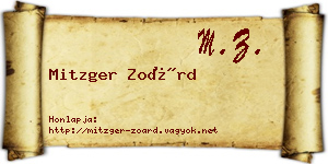 Mitzger Zoárd névjegykártya